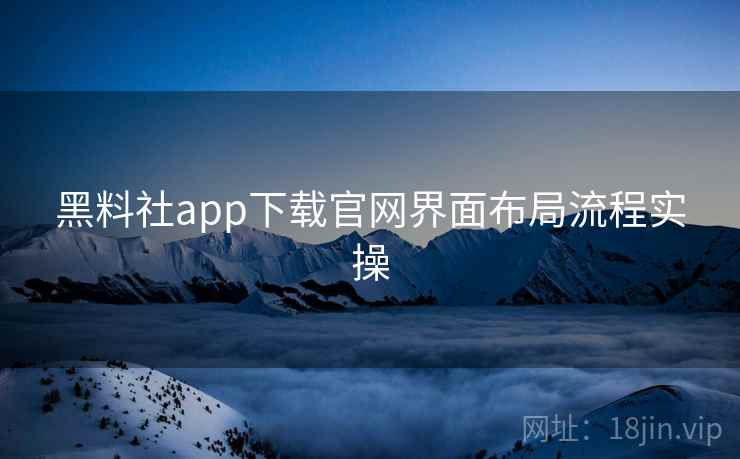 黑料社app下载官网界面布局流程实操